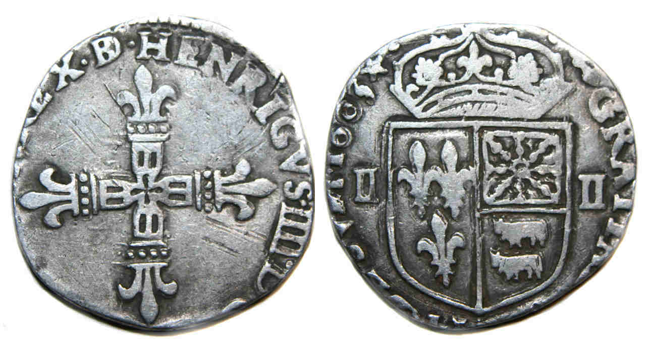 Monnaies royales d'Henri IV-quart d'écu-1603-Morlaas
