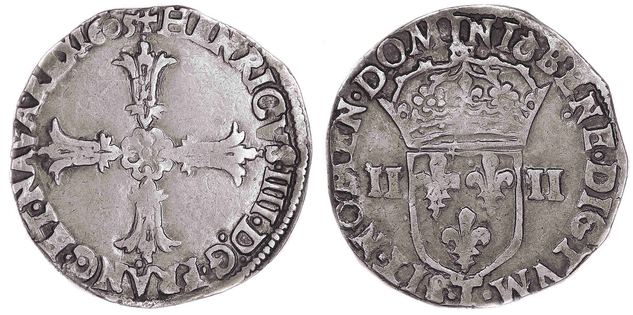 Henri IIII-quart-1605-T