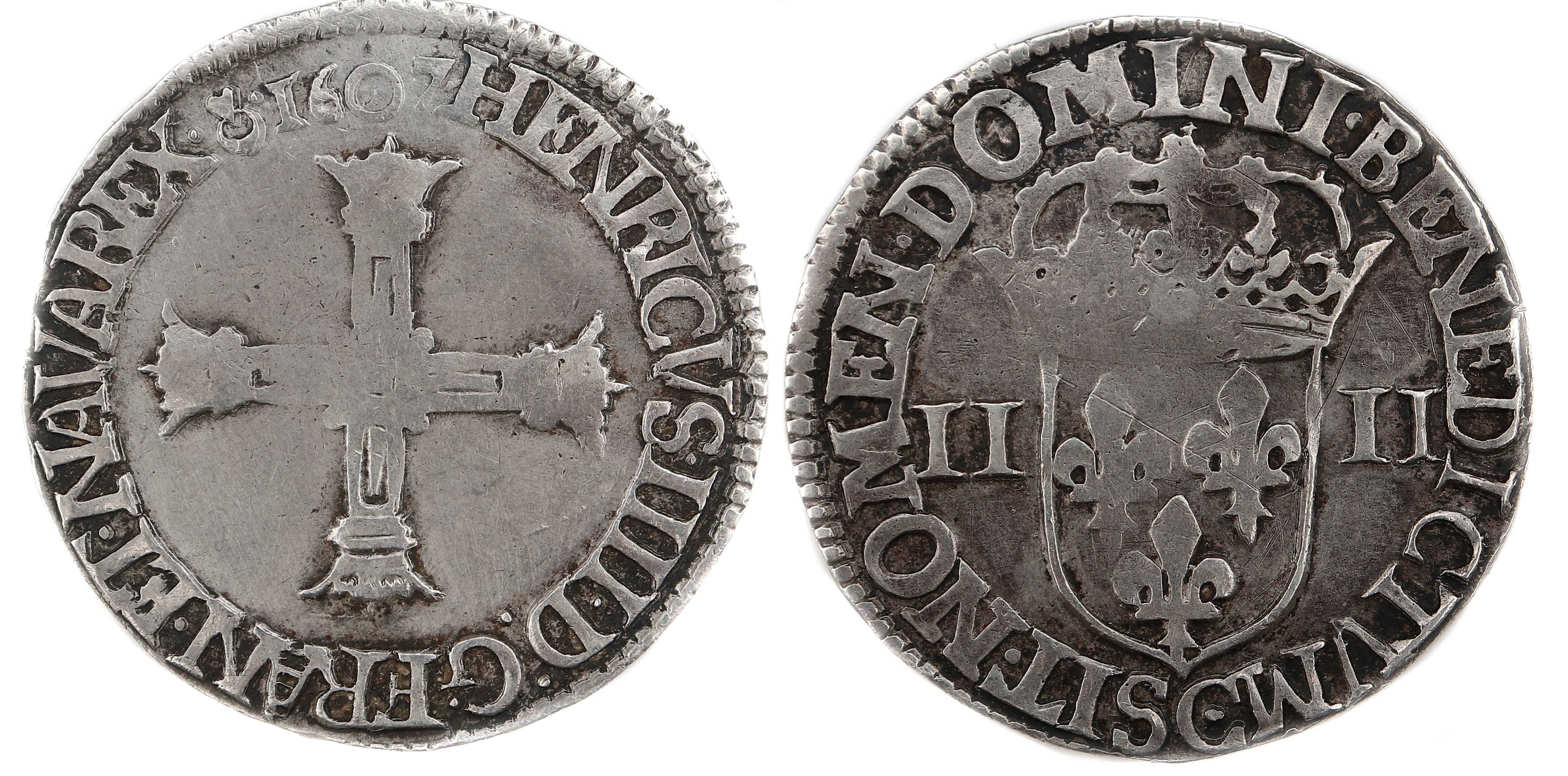 Monnaies royales-HENRI IV-quart-1607-ST LO-EX2