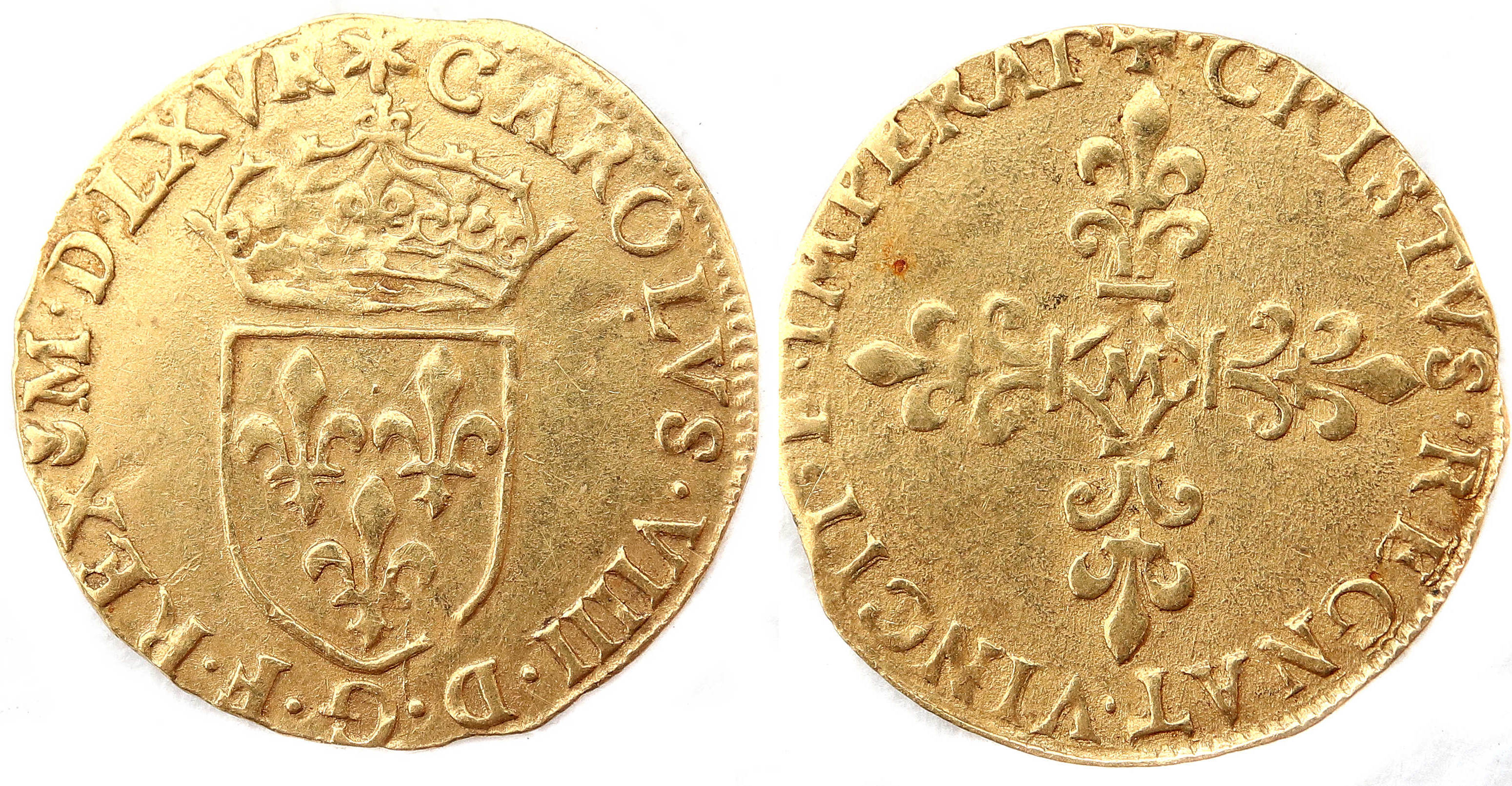 CHARLES IX ECU OR 1565 TOULOUSE