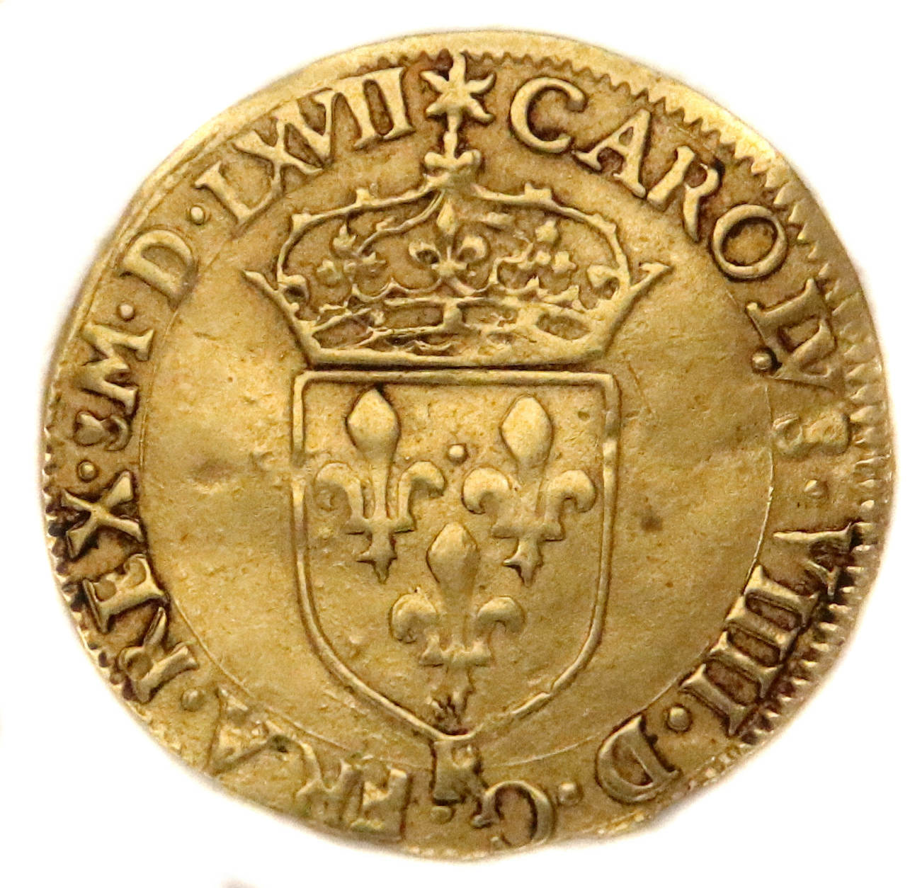CHARLES IX ECU OR 1567 TOULOUSE DROIT