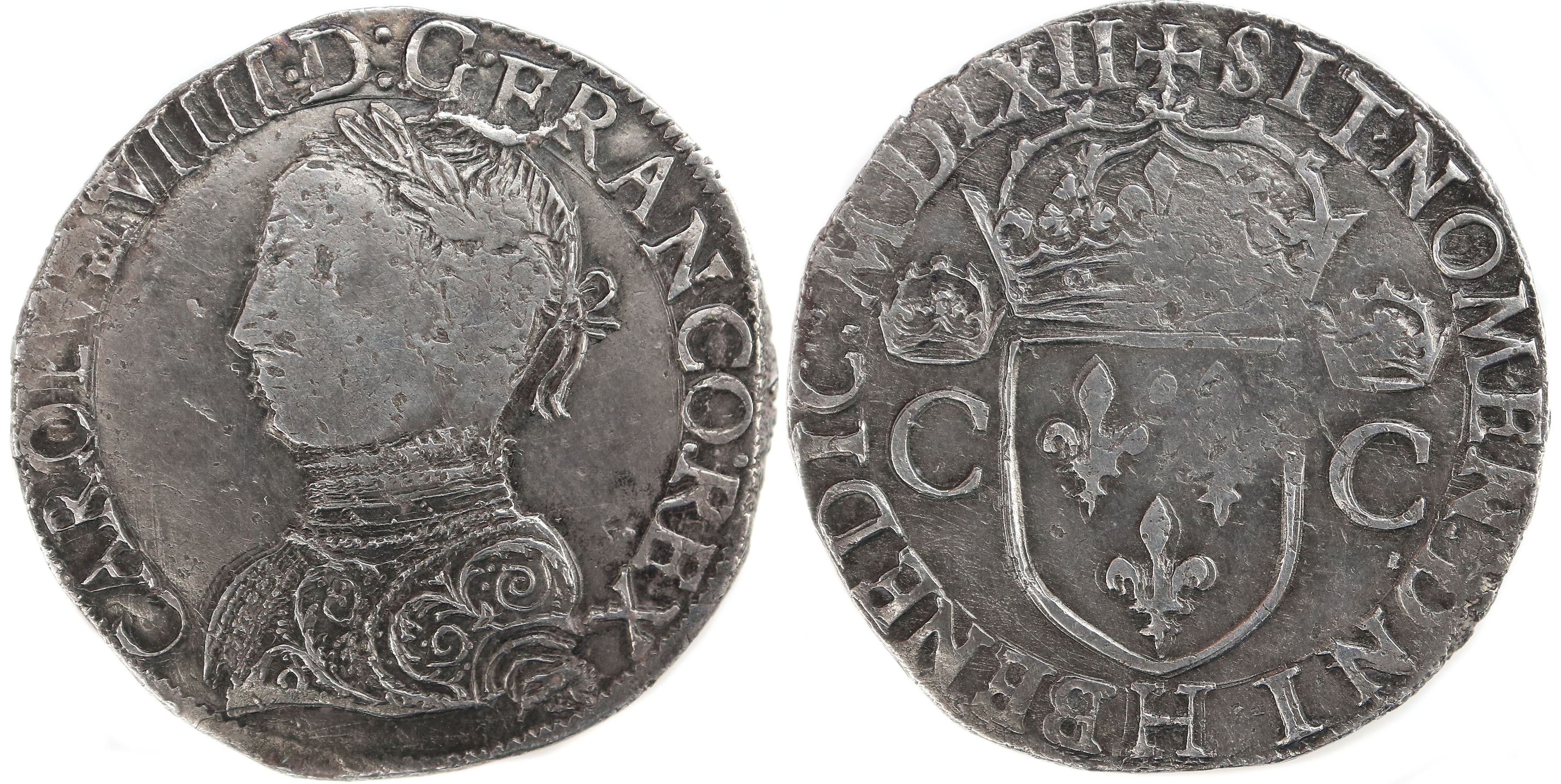 CHARLES IX TESTON 1562 LA ROCHELLE