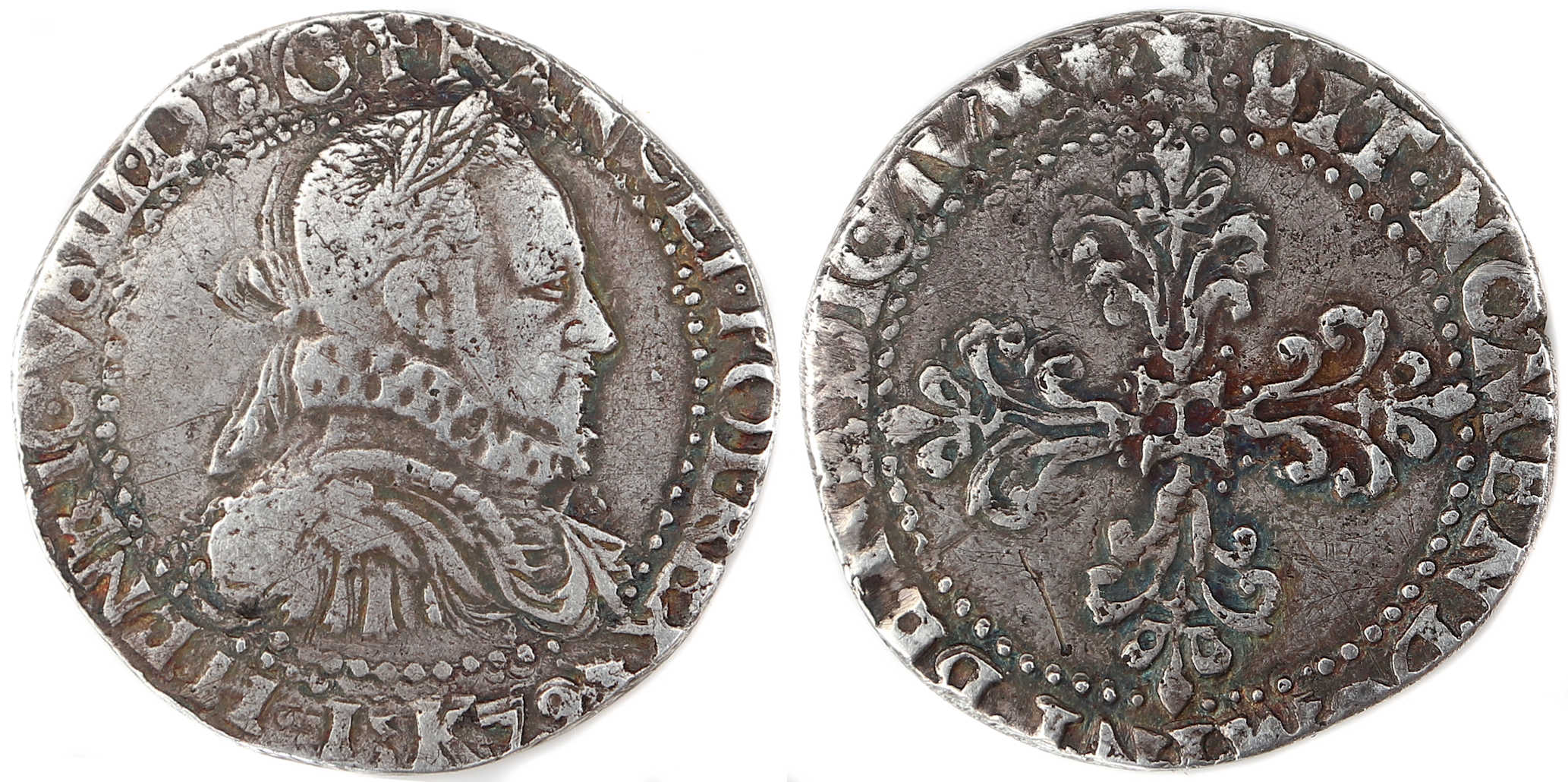 HENRI III DEMI FRANC 1579 BORDEAUX