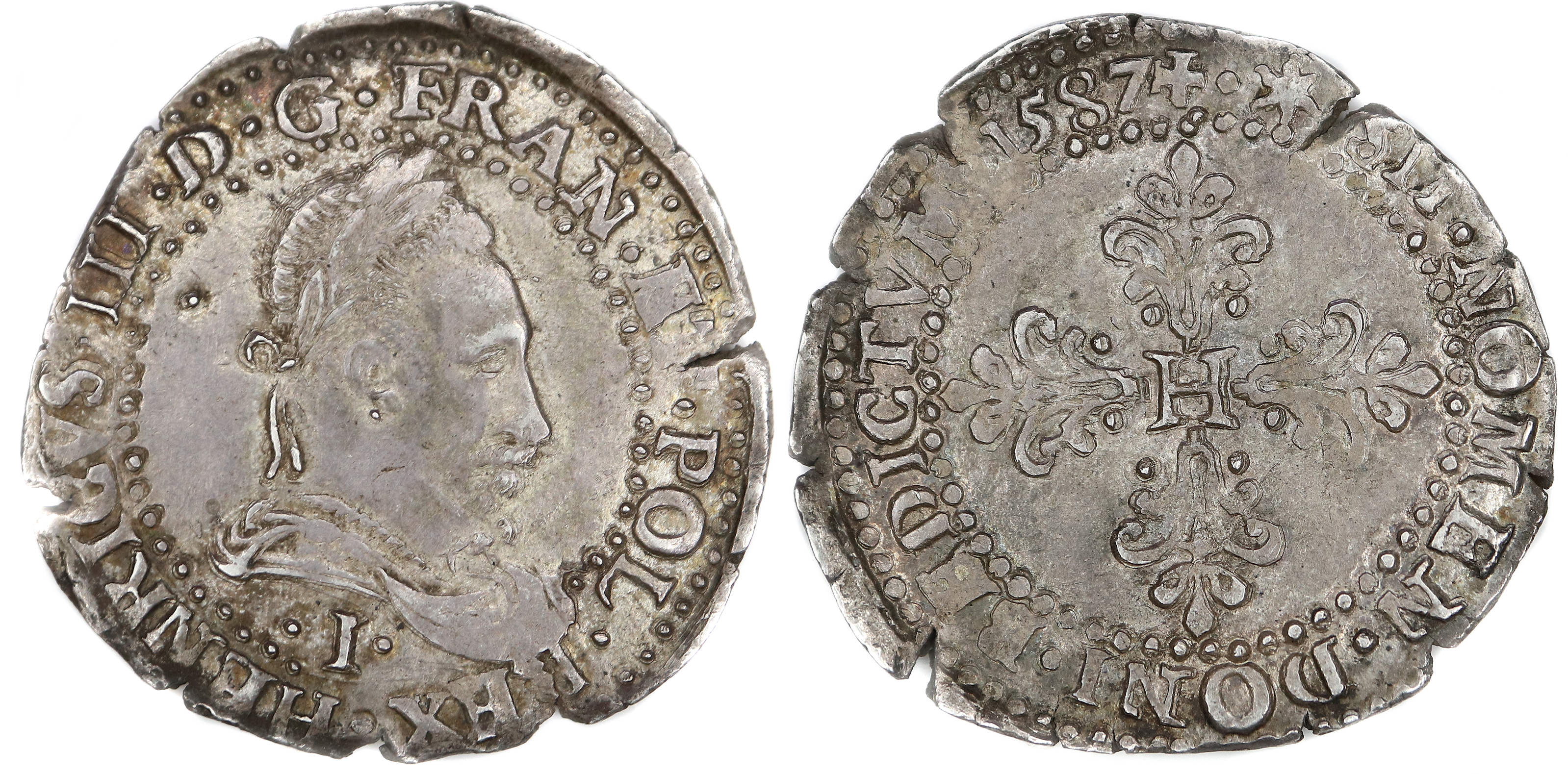 HENRI III DEMI FRANC 1587 LIMOGES