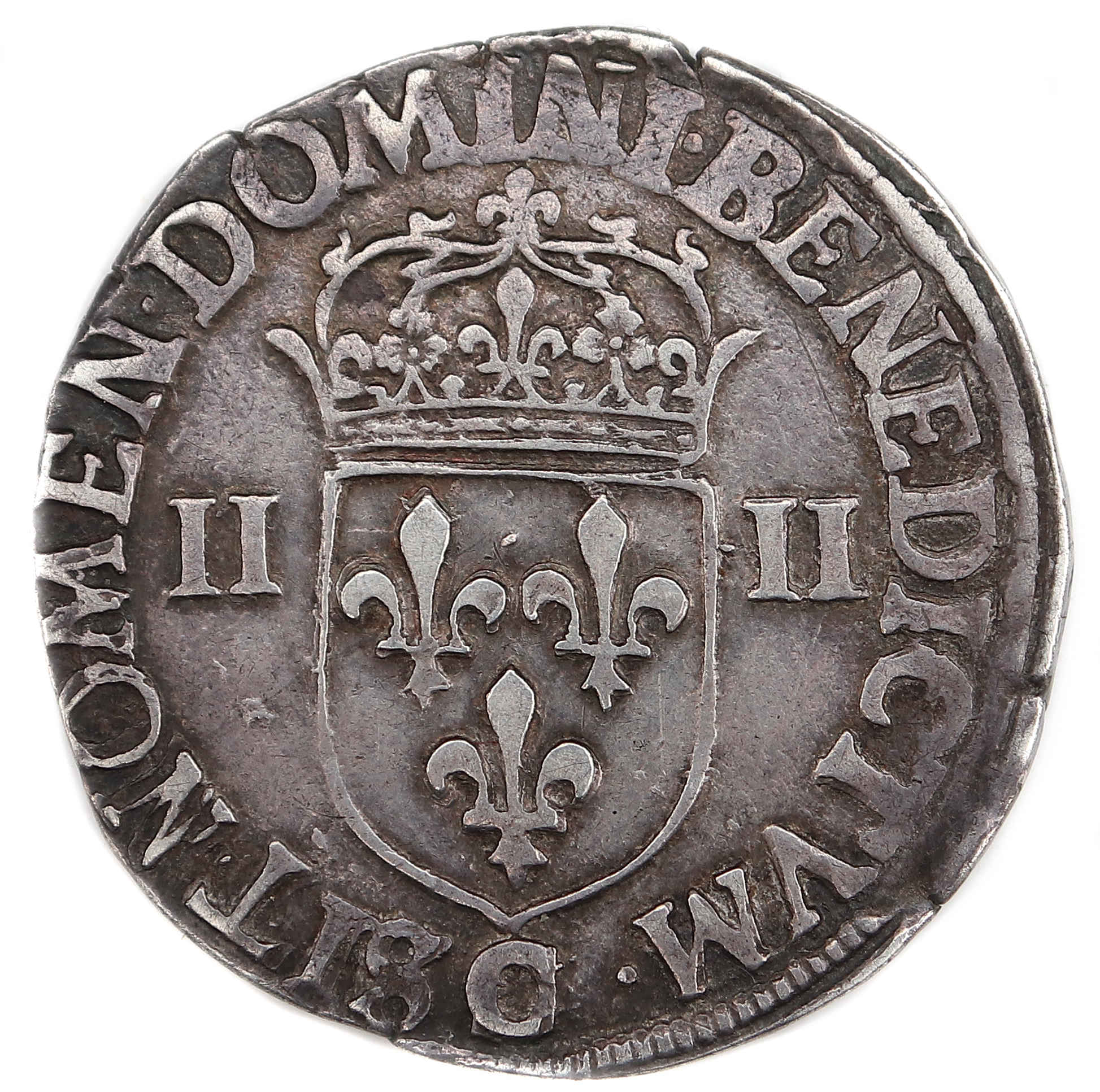 HENRI III QUART ECU 1586 SAINT LO REVERS
