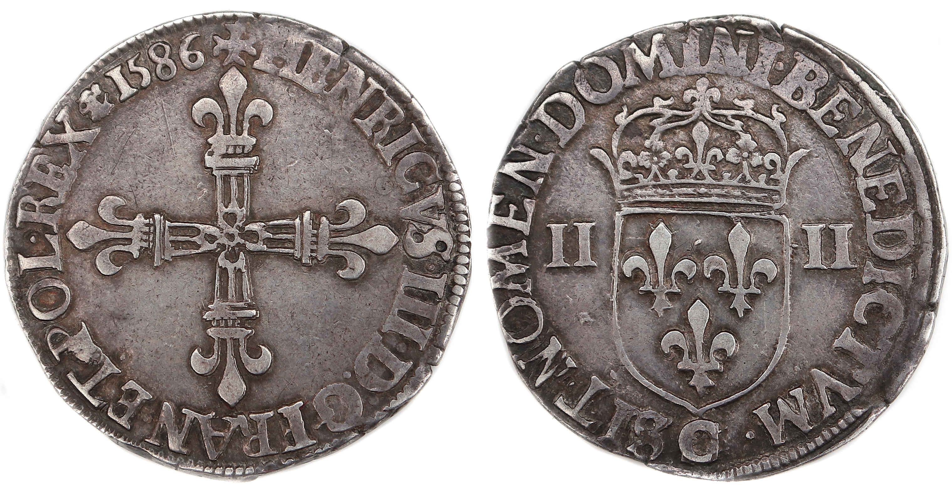 HENRI III QUART ECU 1586 SAINT LO
