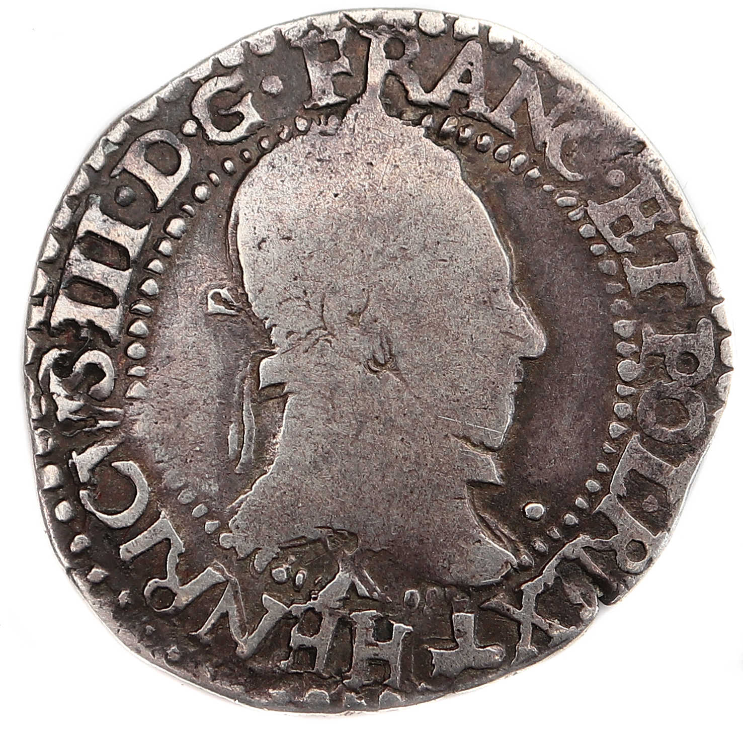 HENRI III QUART DE FRANC 1585 AMIENS DROIT