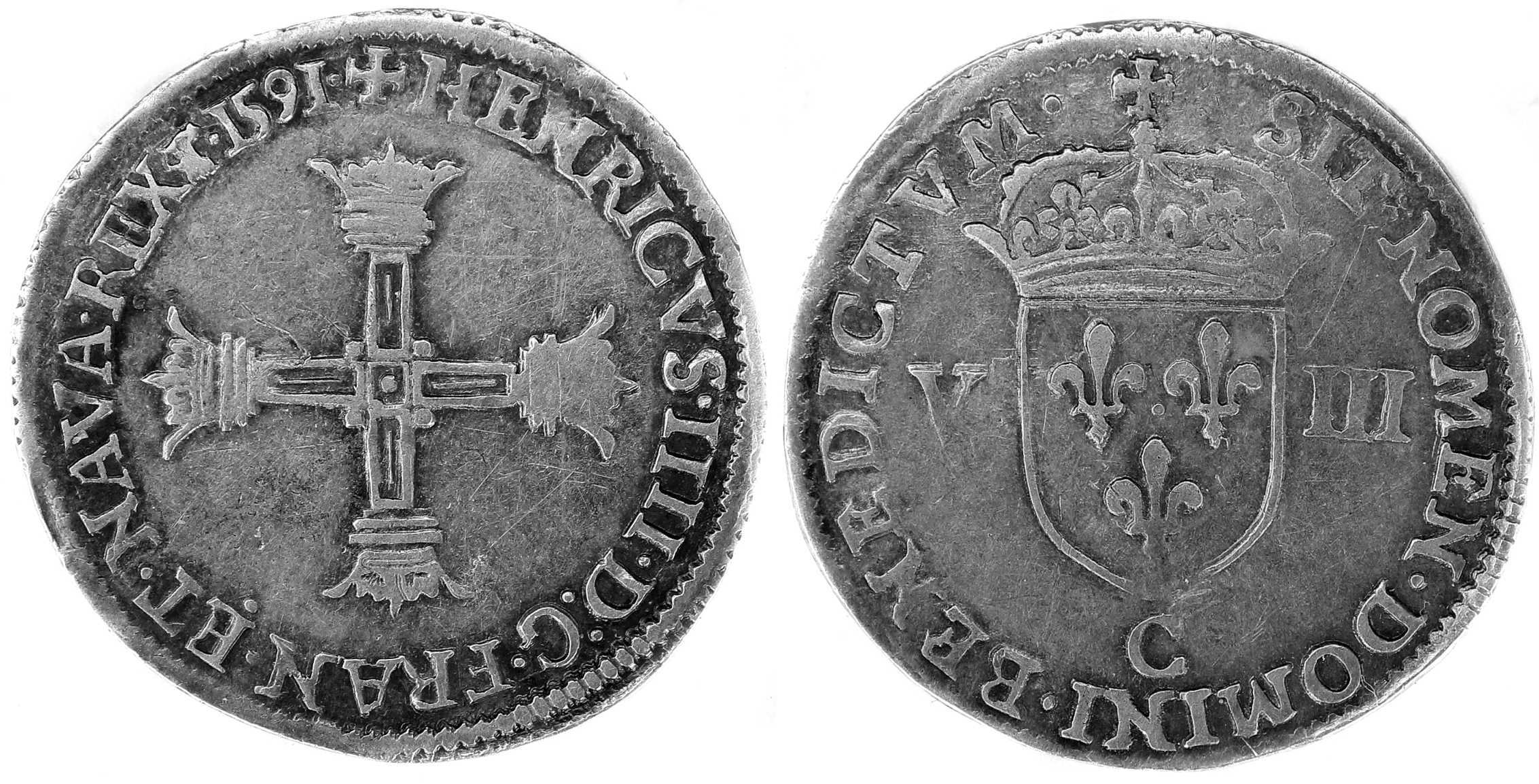 HENRI IV HUITIEME ECU 1591 ST LO