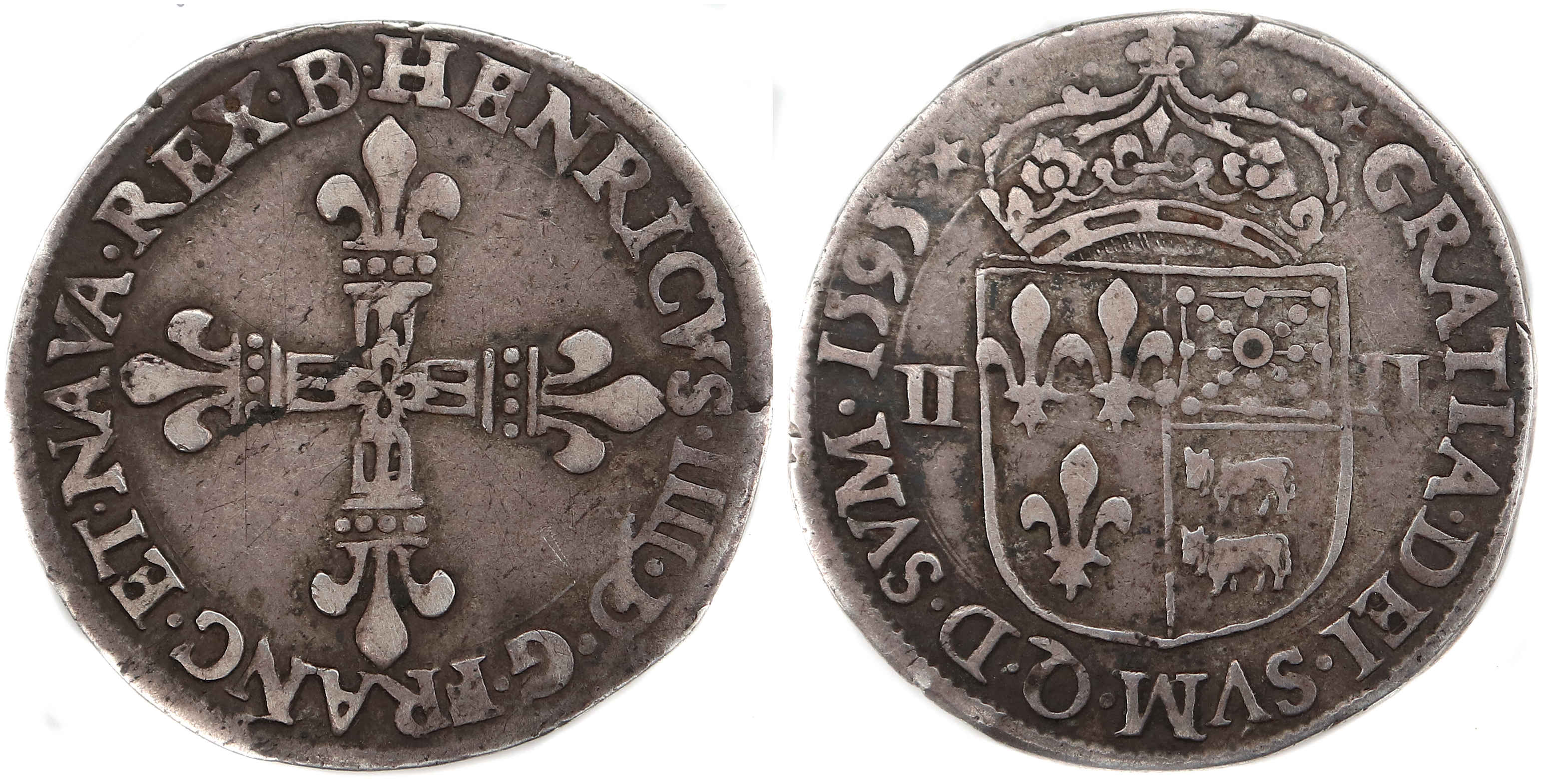 HENRI IV QUART ECU 1595 PAU